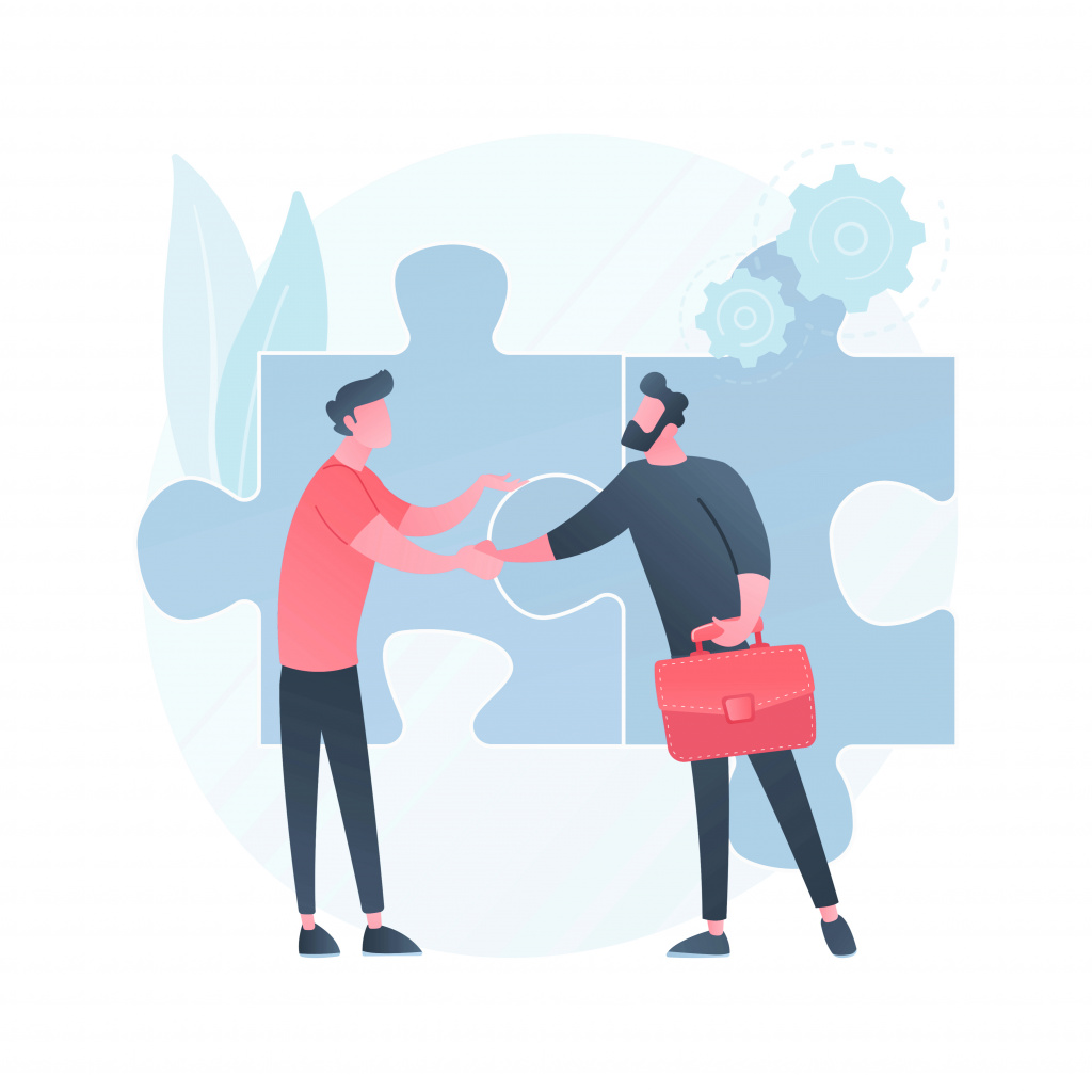 Обмен рукопожатием между двумя людьми